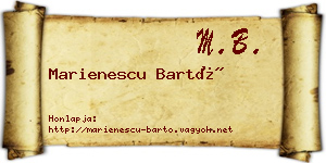 Marienescu Bartó névjegykártya